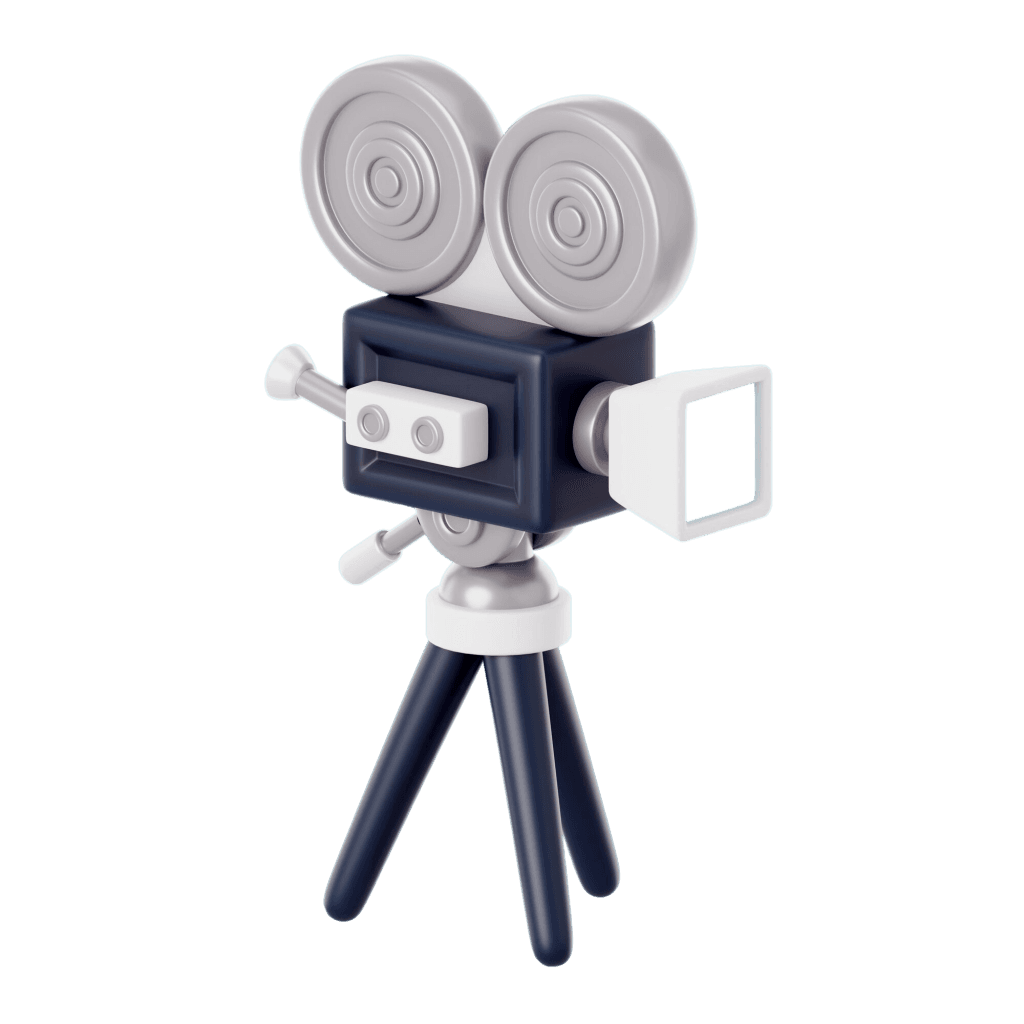 3d cinema icon illustration with projector